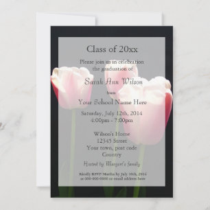 Invitation Jolie annonce de remise de diplôme avec des fleurs