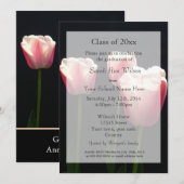 Invitation Jolie annonce de remise de diplôme de fleurs de tu (Devant / Derrière)