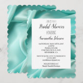 Invitation Jolie Aqua Mint Faux Satin Fête des mariées (Devant / Derrière)