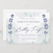 Invitation Jolie aquarelle avec Script fête d'anniversaire (Devant / Derrière)