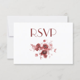 Invitation Jolie aquarelle Bourgogne Floral RSVP