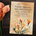 Invitation Jolie aquarelle Calla Lily 50e anniversaire<br><div class="desc">Jolie aquarelle Calla Lily 50e anniversaire Invitations pour les femmes. Il Est Facile De Changer L'Exemple De Texte En Vous Propre En Cliquant Sur Personnaliser. Cliquez Sur Personnaliser/Modifier Avec L'Outil De Conception Pour Modifier Le Type De Police, La Couleur De Police, La Taille De Police, Ou Pour Ajouter/Supprimer/Modifier Le Texte...</div>