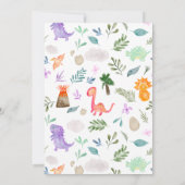 Invitation Jolie aquarelle dinosaures verdure sauvage un 1er (Dos)