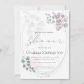 Invitation Jolie aquarelle Eucalyptus Foliage Fête des mariée (Devant)