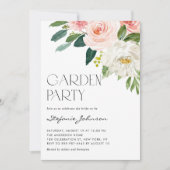 Invitation Jolie aquarelle Fleurs de Jardin Fête (Devant)