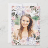 Invitation Jolie aquarelle Fleurs et photo | Confirmation (Dos)