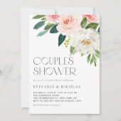Invitation Jolie aquarelle Fleurs Jardin Couples Douche (Devant)