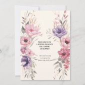 Invitation Jolie aquarelle Fleurs Mariage royal (Dos)