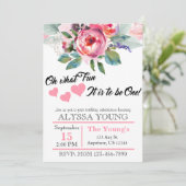 Invitation Jolie aquarelle Floral 1er anniversaire (Debout devant)