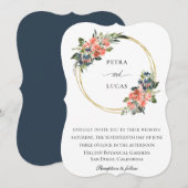 Invitation Jolie aquarelle Floral Hoop Mariage (Devant / Derrière)