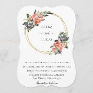 Invitation Jolie aquarelle Floral Hoop Mariage