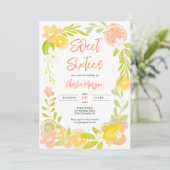 Invitation Jolie aquarelle florale d'agrumes d'été douce 16 (Debout devant)