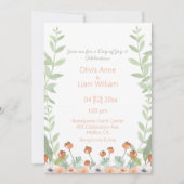 Invitation Jolie aquarelle florale Mariage de script moderne (Devant)