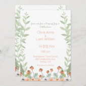 Invitation Jolie aquarelle florale Mariage de script moderne (Devant / Derrière)
