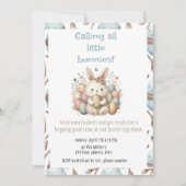 Invitation Jolie aquarelle Lapin Chasse aux oeufs de Pâques (Devant)