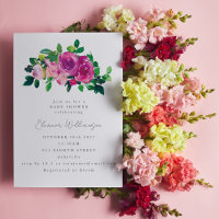 Jolie Aquarelle Magenta Fleurs Baby shower mignon