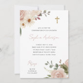 Invitation Jolie aquarelle neutre Floral | Confirmation (Devant)