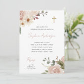 Invitation Jolie aquarelle neutre Floral | Confirmation (Debout devant)