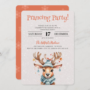 Invitation Jolie Aquarelle Noël Rendeer Fête de Noël
