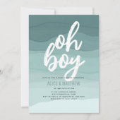 Invitation Jolie aquarelle Oh Baby shower garçon (Devant)