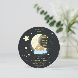 Invitation Jolie aquarelle Ours en peluche troisième annivers