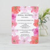 Invitation Jolie aquarelle rose Floral douche nuptiale (Debout devant)