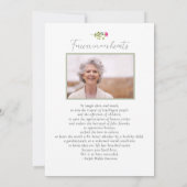 Invitation Jolie aquarelle rose florale Célébration de la vie (Dos)