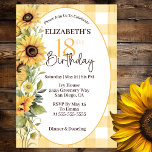 Invitation Jolie aquarelle tournesols 18e anniversaire<br><div class="desc">Joli Tournesol D'Aquarelle Sur Un Pays A Fait Une Invitation De 18E Anniversaire. Il Est Facile De Changer L'Exemple De Texte En Vous Propre En Cliquant Sur Personnaliser. Cliquez Sur Personnaliser/Modifier Avec L'Outil De Création Pour Modifier Le Type De Police, La Couleur De Police, La Taille De Police, Ou Pour...</div>