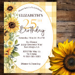 Invitation Jolie aquarelle tournesols 25e anniversaire<br><div class="desc">Joli Tournesol D'Aquarelle Sur Un Pays A Fait Une Invitation De 25E Anniversaire. Il Est Facile De Changer L'Exemple De Texte En Vous Propre En Cliquant Sur Personnaliser. Cliquez Sur Personnaliser/Modifier Avec L'Outil De Création Pour Modifier Le Type De Police, La Couleur De Police, La Taille De Police, Ou Pour...</div>