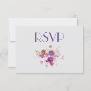 Invitation Jolie aquarelle violet florale RSVP