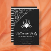 Invitation Jolie araignée noire et blanche fête d'Halloween