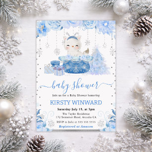 Invitation Jolie Baby Shower Hiver Renard Arctique