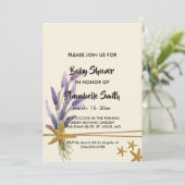 Invitation jolie Baby shower simple d'étoiles de mer (Debout devant)