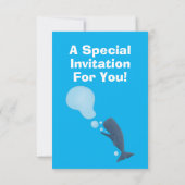 Invitation Jolie baleine à sperme soufflant bulles dessin (Dos)