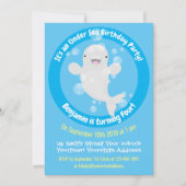 Invitation Jolie baleine béluga personnalisée pour un anniver (Devant)