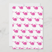 Invitation Jolie baleine vert typographie bébé fille douche (Dos)