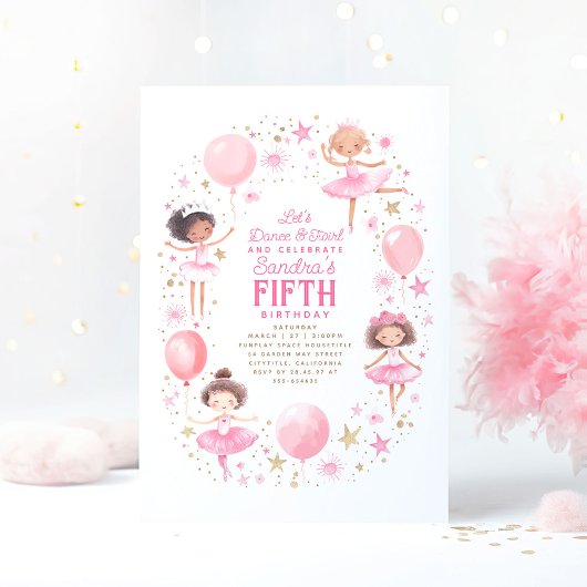 Invitation Jolie Ballerinas Ballet Anniversaire