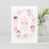 Invitation Jolie Ballerinas Ballet Anniversaire (Debout devant)
