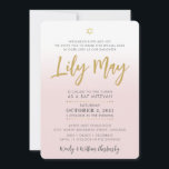 Invitation JOLIE Bat mitzvah rose pâle or élégant script<br><div class="desc">par kat massard >>> WWW.SIMPLYSWEETPAPERIE.COM <<< Un design simple et élégant pour le Bat mitzvah de votre Fille Aimez le design, mais aimeriez voir quelques changements - un autre jeu de couleurs, un produit, ajoutez une photo ou adapté pour une occasion différente - pas de souci contactez-moi, kat@simplysweetPAPERIE.com - Je...</div>