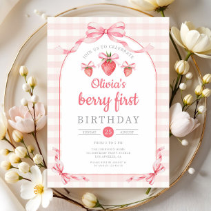 Invitation Jolie Bébé aux Fruits 1er Anniversaire