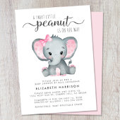 Invitation Jolie bébé éléphant fille douche par courrier