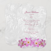 Invitation Jolie Belladonna Lys & Damask Anniversaire Party (Devant / Derrière)