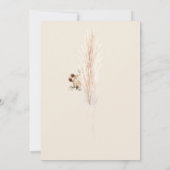 Invitation Jolie Boho Bébé Girafe Pampas Fête d'Anniversaire  (Dos)