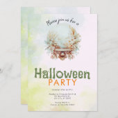 Invitation Jolie Boho Crystal Ball Halloween Party (Devant / Derrière)