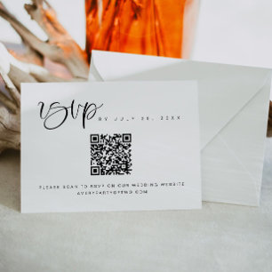 Invitation JOLIE Boho Moderne minimaliste QR Code Mariage RSV