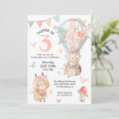 Invitation Jolie Bois Animaux Aquarelle Anniversaire pour Fil (Debout devant)