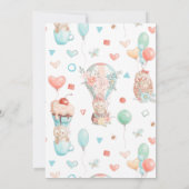 Invitation Jolie Bois Animaux Aquarelle Anniversaire pour Fil (Dos)