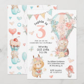 Invitation Jolie Bois Animaux Aquarelle Anniversaire pour Fil (Devant / Derrière)