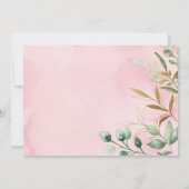 Invitation Jolie boisée rose Une fille 1er anniversaire (Dos)