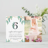 Invitation Jolie Botanique 6ème Anniversaire Photo (Debout devant)